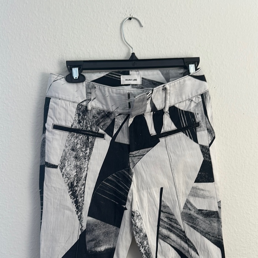 Helmut Lang Black and White Abstract Pants